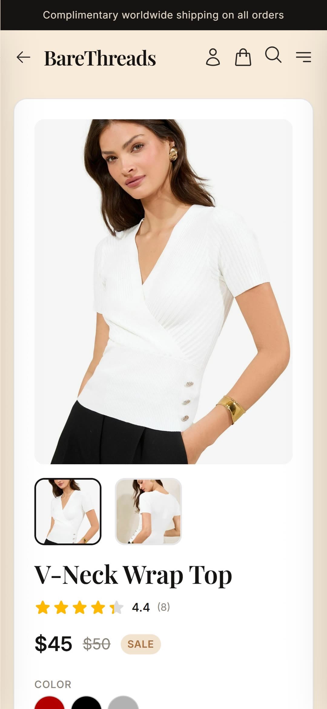 Mobile product page